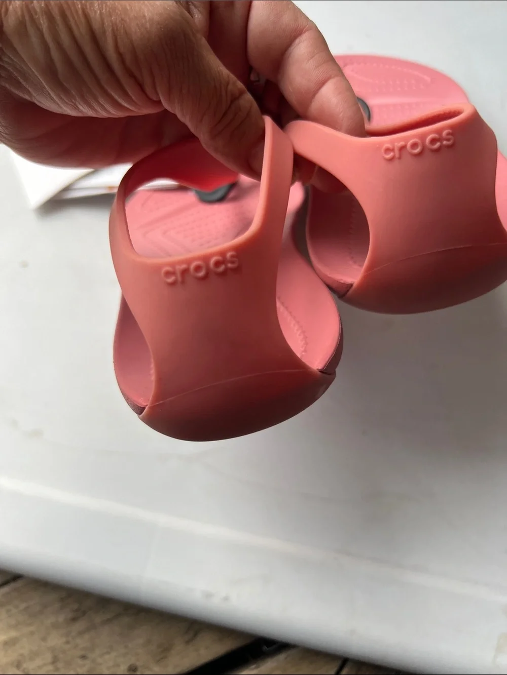 CROCS Coral Pink Jelly Slingback Sandals